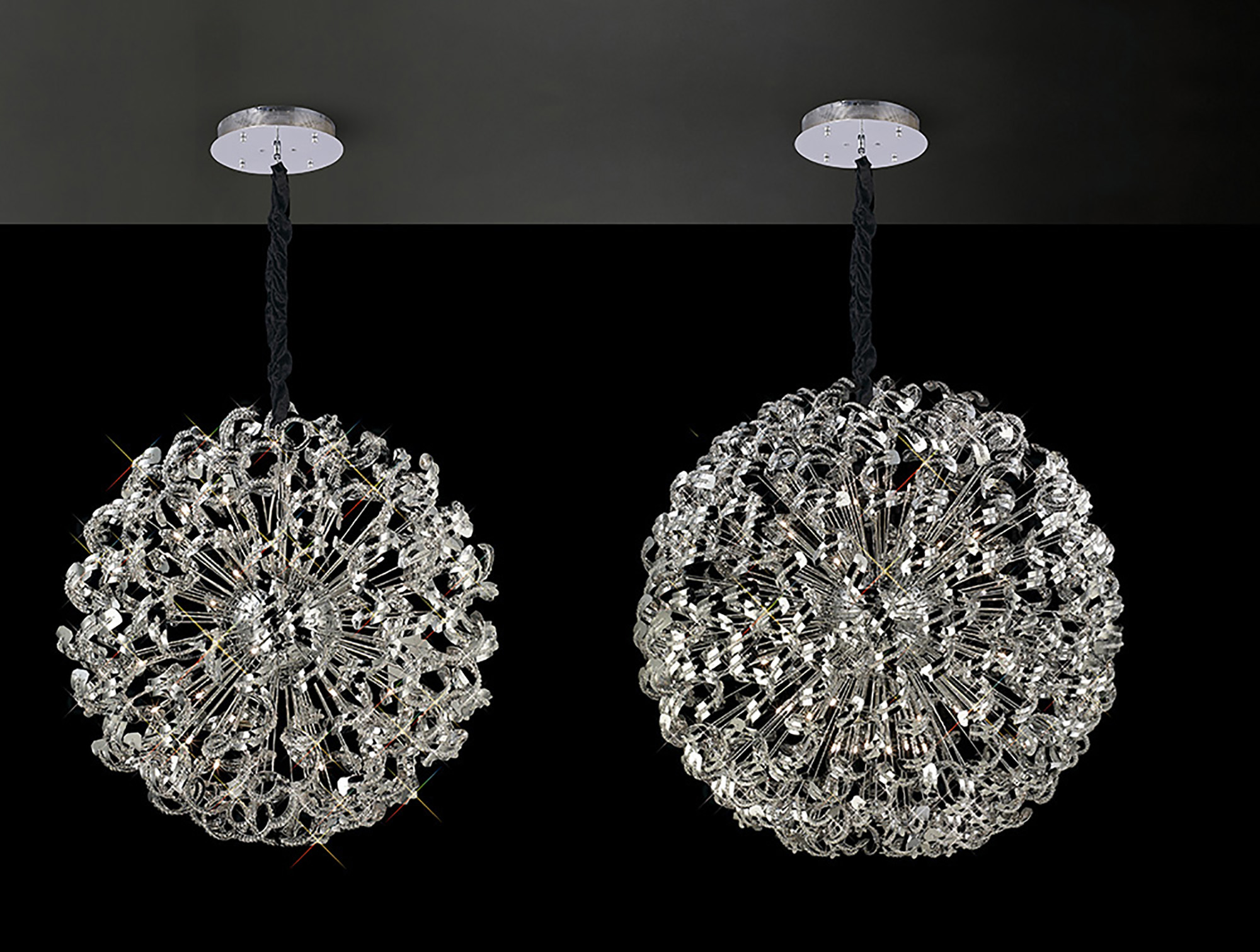 Esme Crystal Ceiling Lights Diyas Statement Crystal Fittings